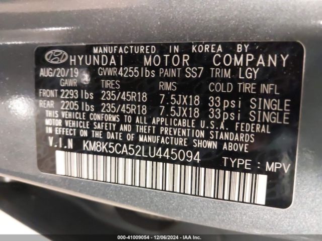KM8K5CA52LU445094 Hyundai Kona Ultimate