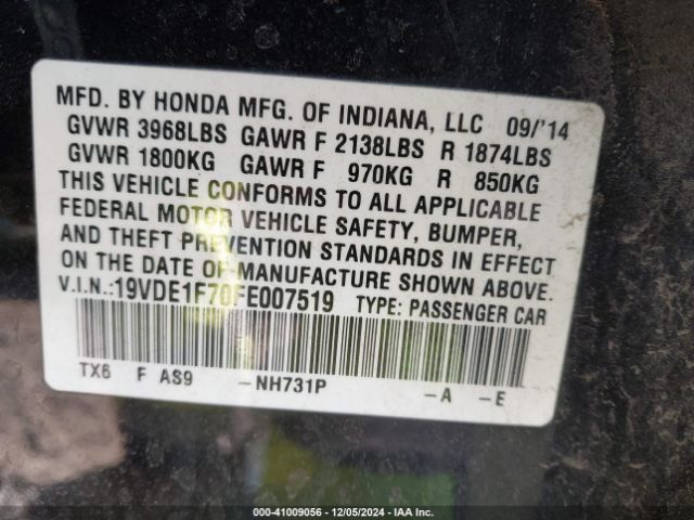 19VDE1F70FE007519 Acura Ilx 2.0l