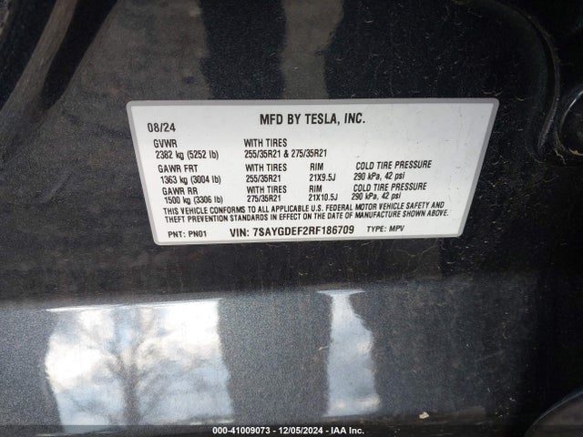 2024 TESLA MODEL Y 7SAYGDEF2RF186709 Photo 8