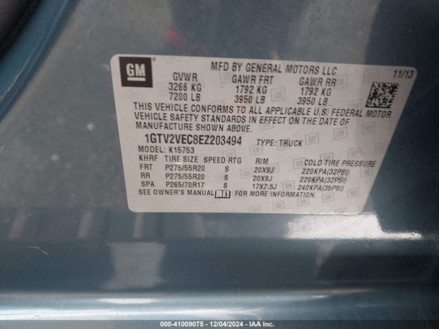 1GTV2VEC8EZ203494 GMC Sierra 1500 Slt