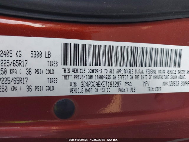 Dodge Journey American Value Pkg 2014 3C4PDCABXET181297 Image 9