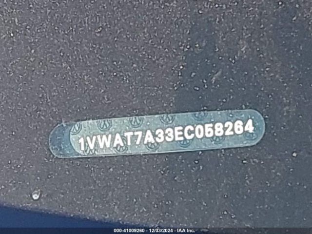 1VWAT7A33EC058264 Volkswagen Passat 1.8t Wolfsburg Edition