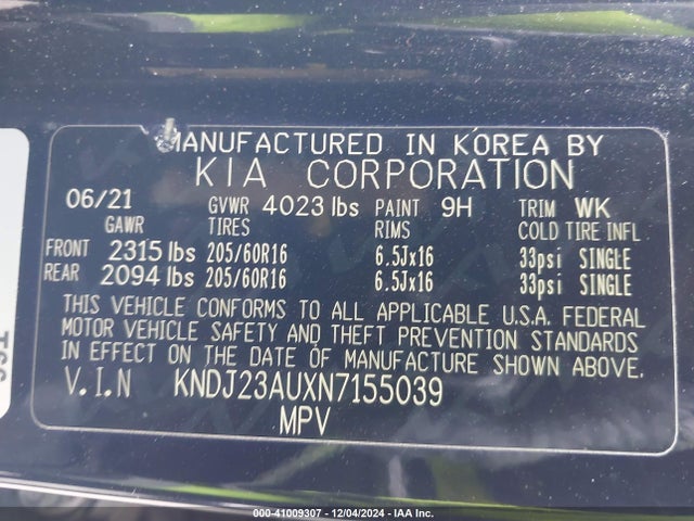 KIA SOUL LX 2022 KNDJ23AUXN7155039 Image 9