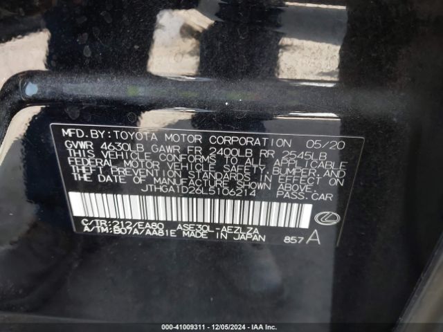 JTHGA1D26L5106214 Lexus Is 300 F Sport