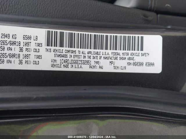 1C4RDJDG6EC532951 Dodge DURANGO LIMITED