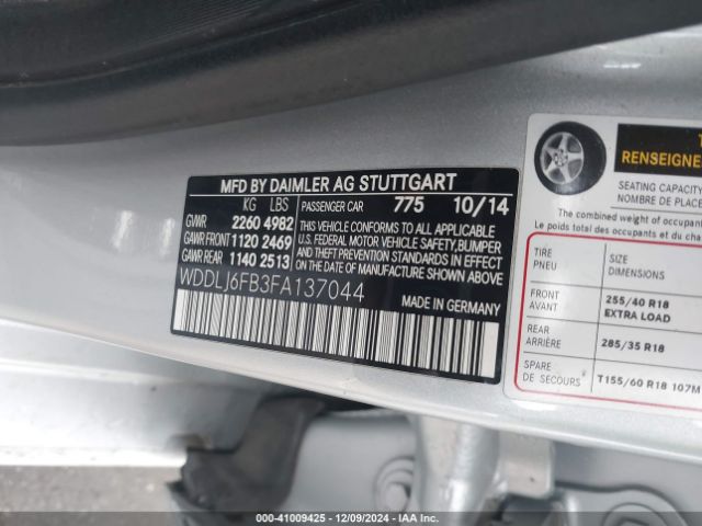 WDDLJ6FB3FA137044 Mercedes-Benz Cls 400