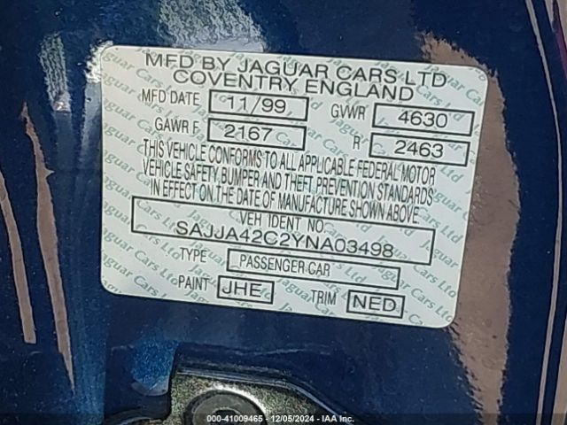 2000 JAGUAR XK8 SAJJA42C2YNA03498 Photo 8