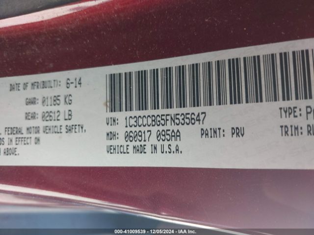 1C3CCCBG5FN535647 Chrysler 200 S