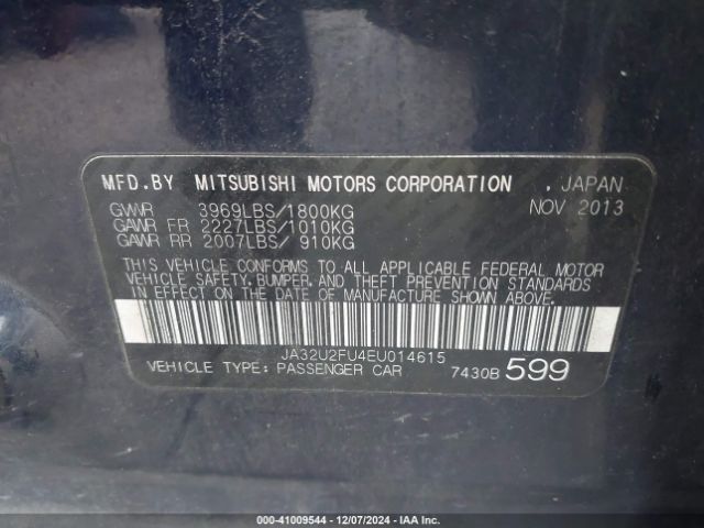 JA32U2FU4EU014615 Mitsubishi LANCER ES