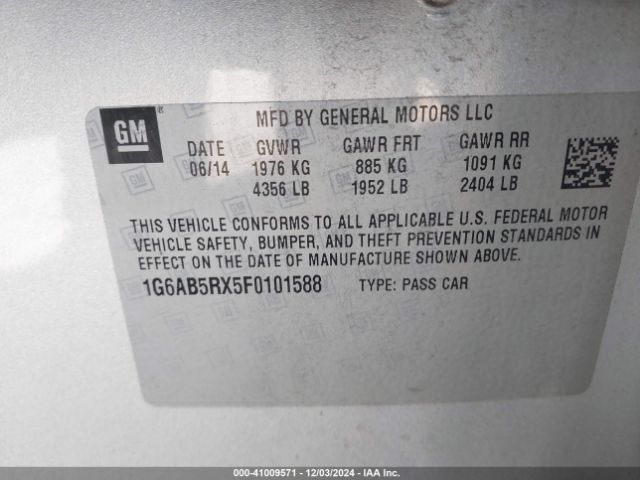1G6AB5RX5F0101588 Cadillac ATS LUXURY