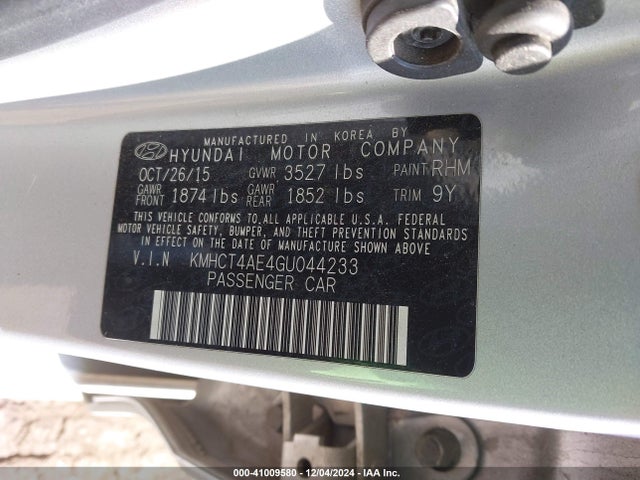 Hyundai ACCENT SE 2016 KMHCT4AE4GU044233 Image 9