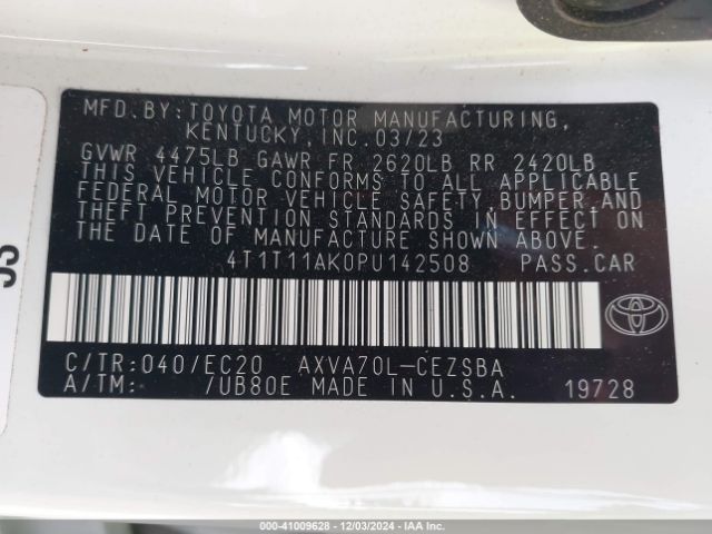 4T1T11AK0PU142508 Toyota Camry Se Nightshade Edition