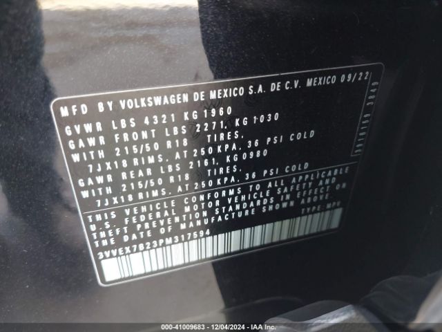 2023 VOLKSWAGEN TAOS 3VVEX7B23PM317594 Photo 8