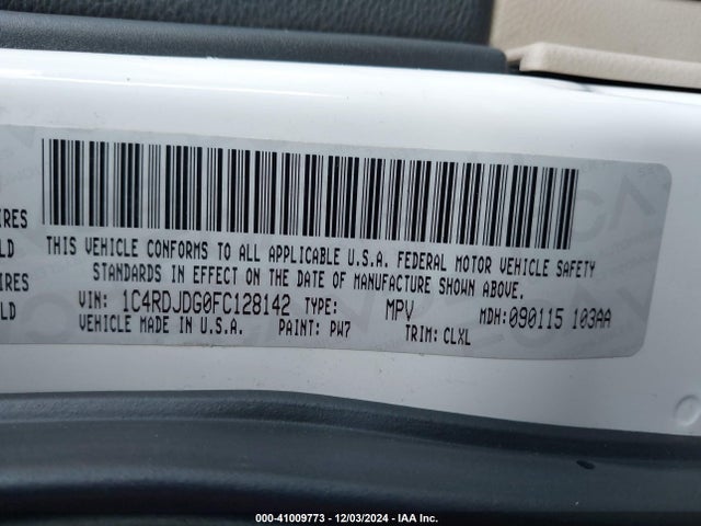 Dodge DURANGO LIMITED 2015 1C4RDJDG0FC128142 Image 9