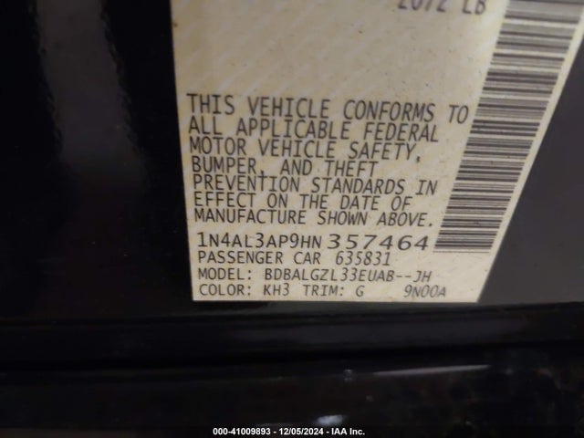 Nissan Altima 2.5 S 2017 1N4AL3AP9HN357464 Image 9
