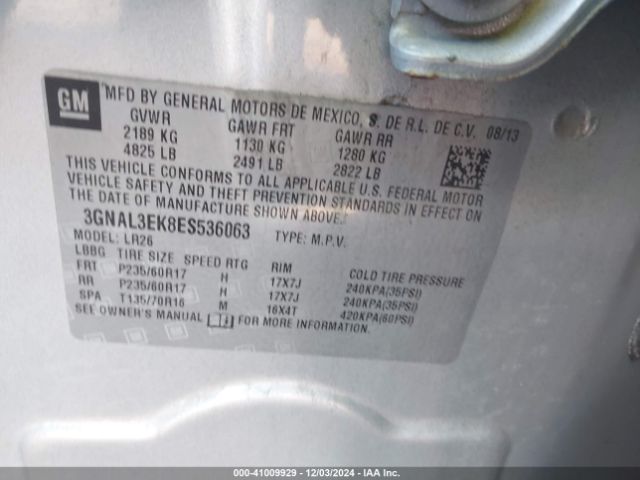 3GNAL3EK8ES536063 Chevrolet Captiva Sport Lt
