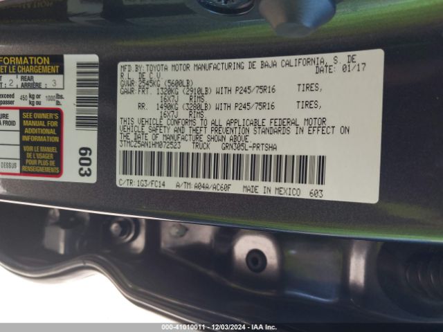 3TMCZ5AN1HM072523 Toyota Tacoma Sr5 V6