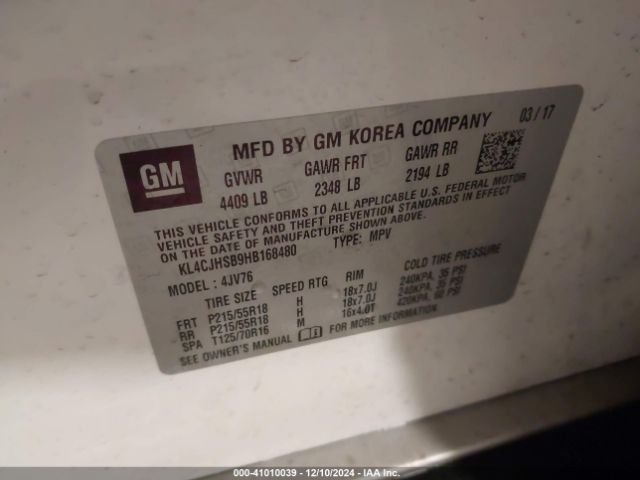 KL4CJHSB9HB168480 Buick Encore Premium