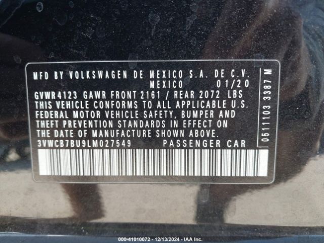 3VWCB7BU9LM027549 Volkswagen Jetta 1.4t R-line/1.4t S/1.4t Se