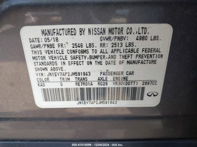 JN1EV7AP2JM591943 Infiniti Q50 3.0t Sport