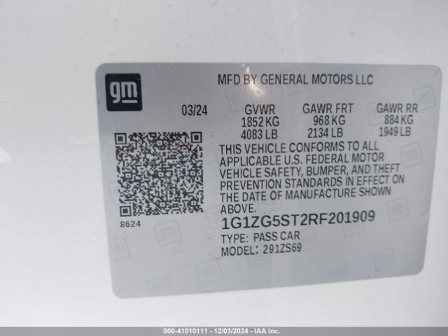 1G1ZG5ST2RF201909 Chevrolet Malibu Fwd Rs