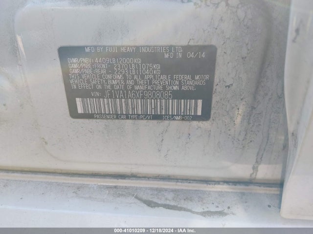 Subaru WRX 2015 JF1VA1A6XF9808085 Image 9
