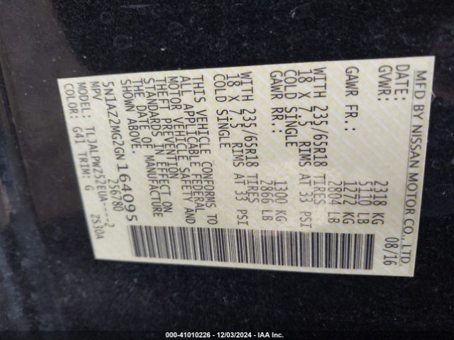5N1AZ2MG2GN164095 Nissan MURANO S