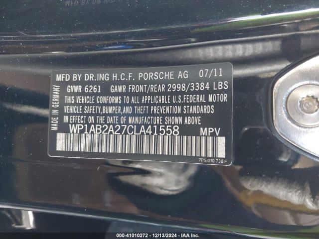 2012 PORSCHE CAYENNE WP1AB2A27CLA41558 Photo 8