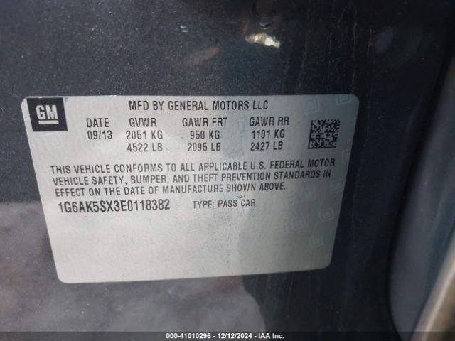 1G6AK5SX3E0118382 Cadillac Ats Performance