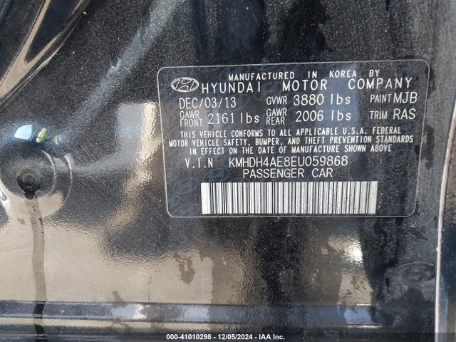 Hyundai ELANTRA SE 2014 KMHDH4AE8EU059868 Image 9