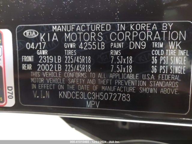 KNDCE3LC3H5072783 KIA Niro Touring