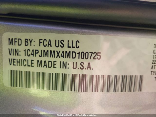 1C4PJMMX4MD100725 Jeep Cherokee Latitude Lux 4x4
