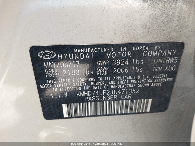 Hyundai ELANTRA SE 2018 KMHD74LF2JU471352 Image 9