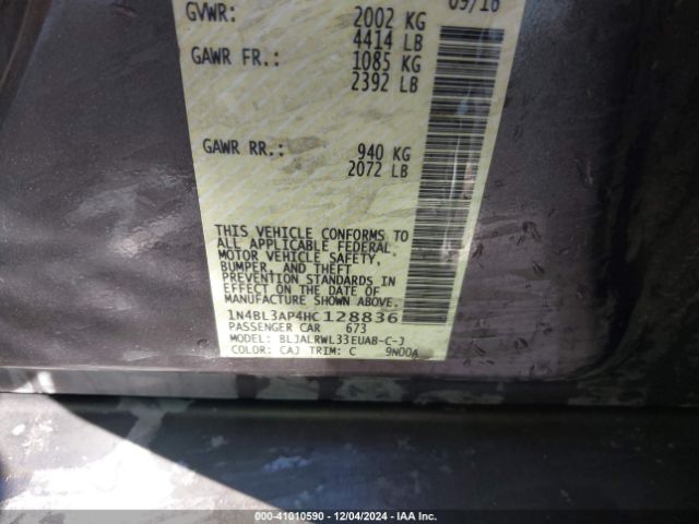 1N4BL3AP4HC128836 Nissan Altima 3.5 Sl