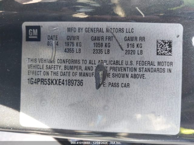 1G4PR5SKXE4189736 Buick Verano Convenience Group