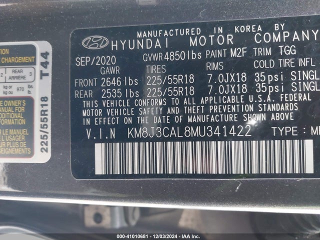 Hyundai TUCSON SEL 2021 KM8J3CAL8MU341422 Image 9