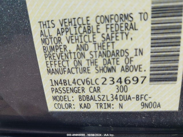 Nissan Altima 2020 1N4BL4CV6LC234697 Image 9