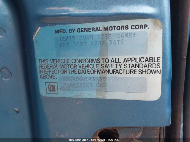 1976 CADILLAC 4 DOOR SEDAN 00006B69S6Q183255 Photo 8