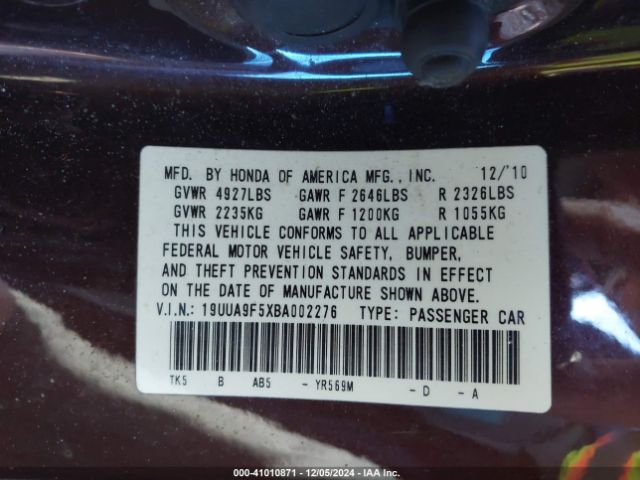 2011 ACURA TL 19UUA9F5XBA002276 Photo 8