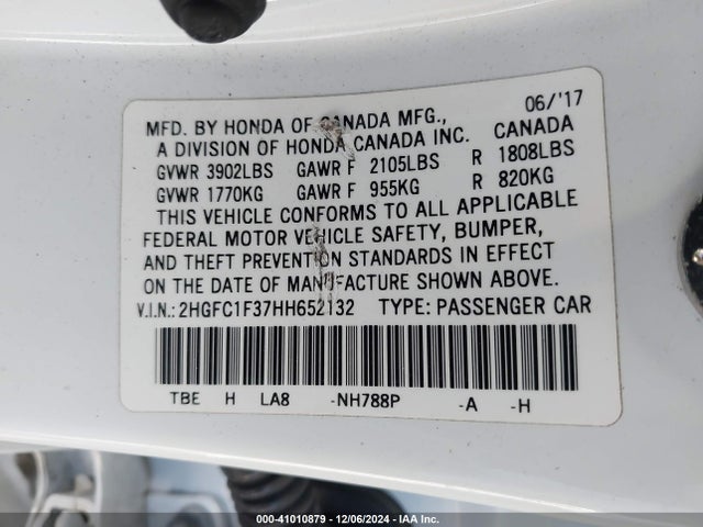 Honda Civic Ex-t 2017 2HGFC1F37HH652132 Image 9