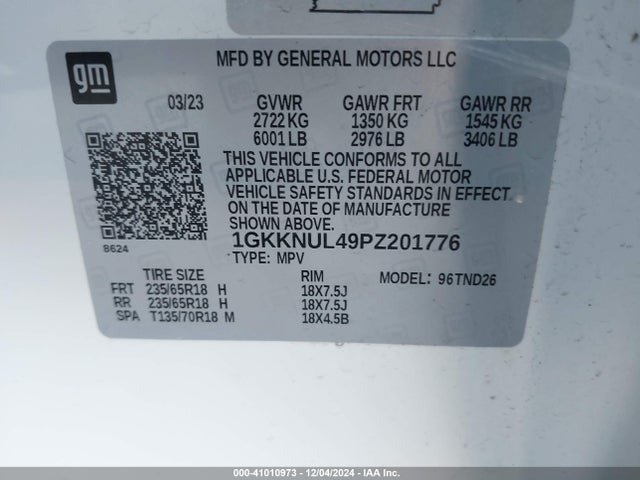 1GKKNUL49PZ201776 GMC Acadia Awd Slt