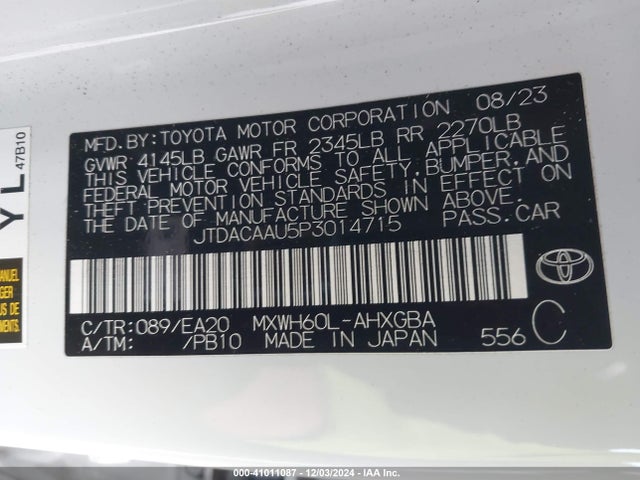 Toyota PRIUS XLE 2023 JTDACAAU5P3014715 Image 9