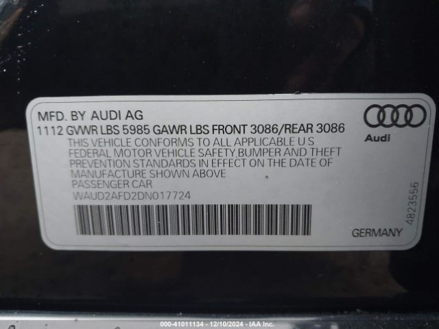 2013 AUDI S8 WAUD2AFD2DN017724 Photo 8