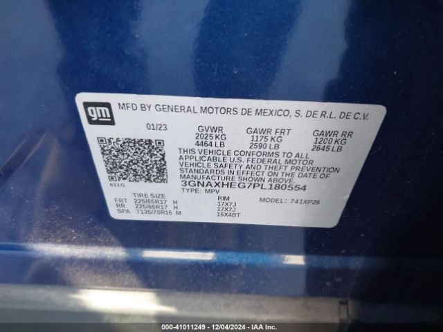 3GNAXHEG7PL180554 Chevrolet Equinox Fwd Ls