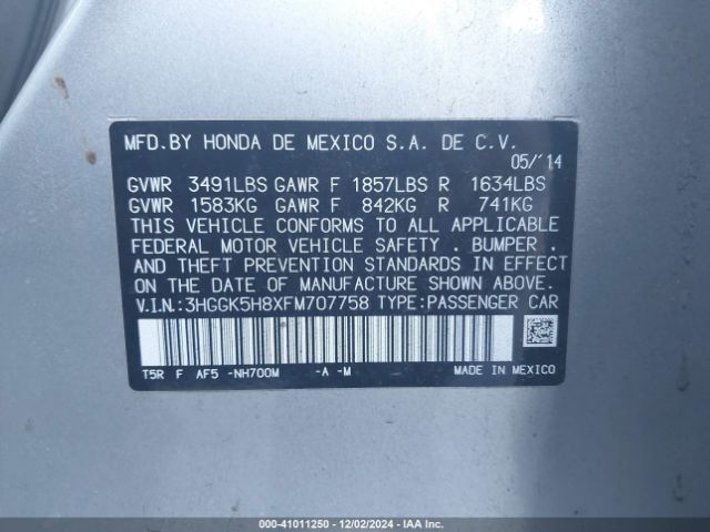 3HGGK5H8XFM707758 Honda Fit Ex/ex-l