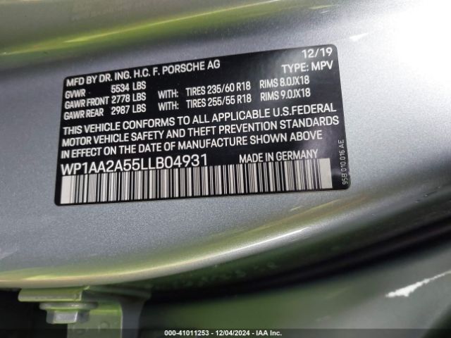 WP1AA2A55LLB04931 Porsche Macan