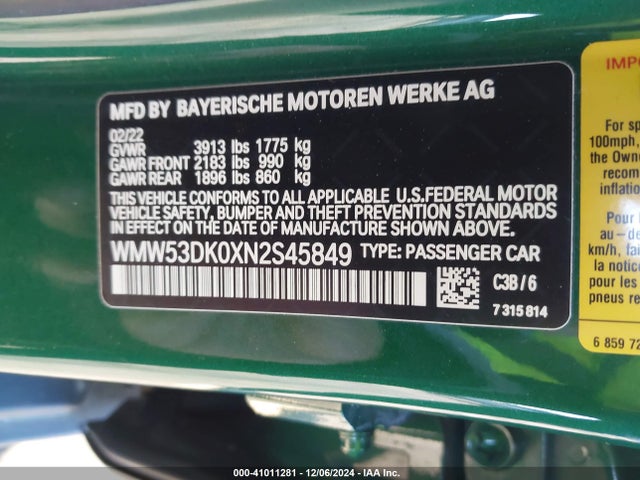 2022 MINI HARDTOP WMW53DK0XN2S45849 Photo 8