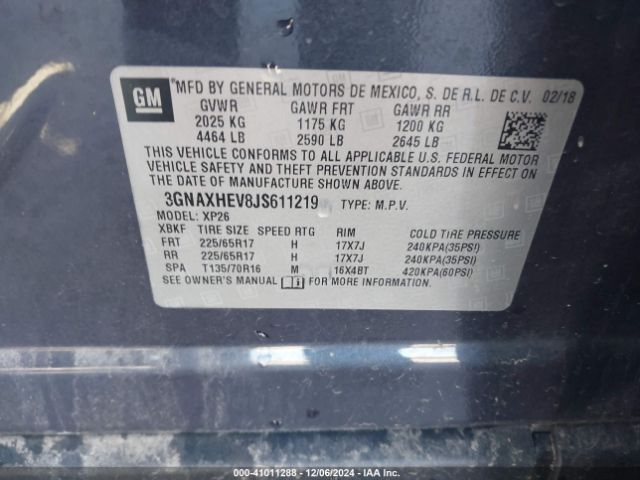 2018 CHEVROLET EQUINOX 3GNAXHEV8JS611219 Photo 8