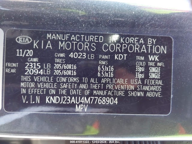 KNDJ23AU4M7768904 KIA SOUL S