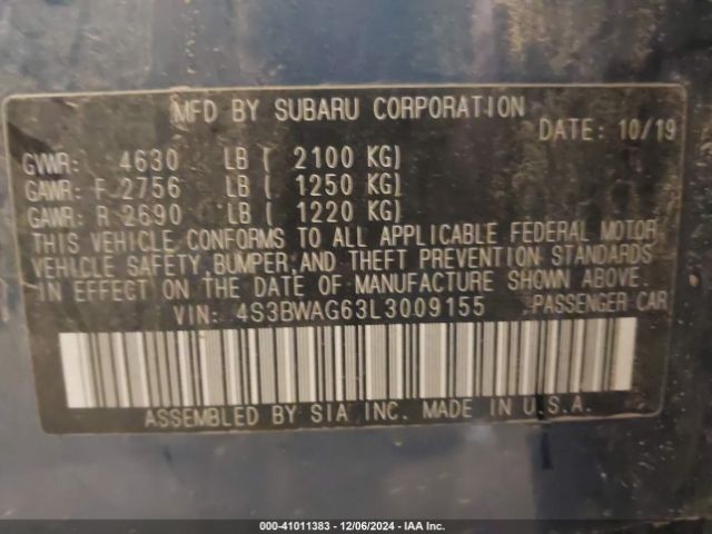 4S3BWAG63L3009155 Subaru Legacy Sport